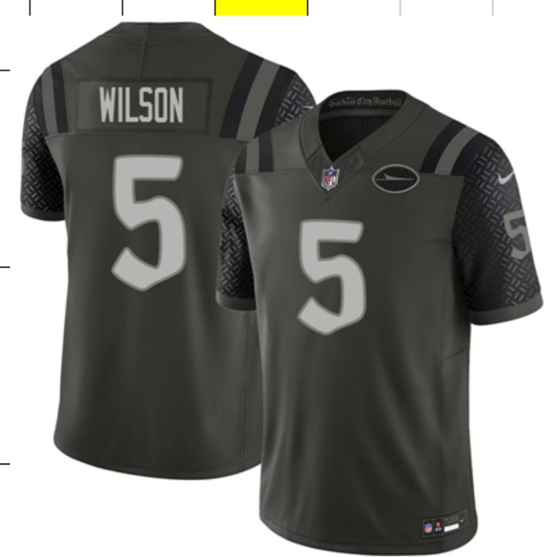 Men 2025 New York Mets Nike #5 Wilson black Limited NFL Jersey 0021